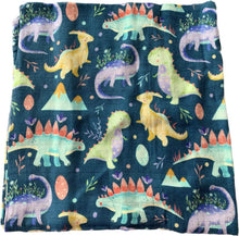 Charger l'image dans la galerie, Couverture en mousseline de bambou - Dinosaures - Moments ancrés